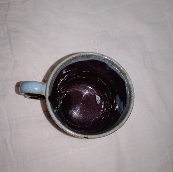 Replacement Mid Century Modern Stackable Brown Blue Drip Glaze Coffee Mug Cup - Picture 5 of 7